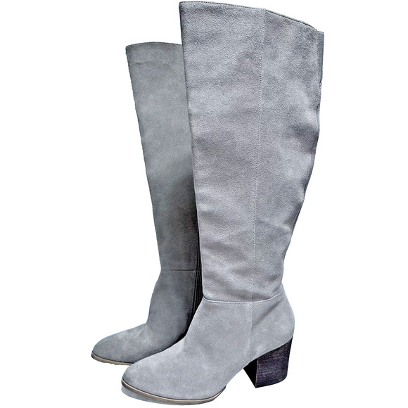 Caslon Women's Knee High Boots 3" Heel Taupe Beige Suede Size 8.5 - EUC - Picture 1 of 9